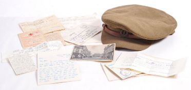 WWII RAMC MEDICAL CORP CORPORAL'S CAP & COLLECTION OF LETTERS