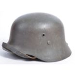 RARE WWII HUNGARIAN INFANTRY STEEL HELMET - GERMAN M35 PATTERN