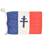 RARE WWII FRENCH RESISTANCE MOVEMENT DEFACED FLAG
