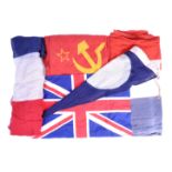 COLLECTION OF ASSORTED WWII & RELATED FLAGS