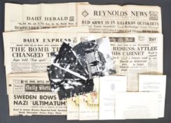 COLLECTION OF WWII EPHEMERA - NEWSPAPERS AND RELATED