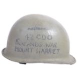 ORIGINAL FALKLANDS WAR SOLDIER'S HELMET SOUVENIR - COMMANDO