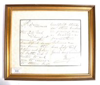 HM QUEEN MARY (MARY OF TECK, 1867 - 1953) HANDWRITTEN LETTER