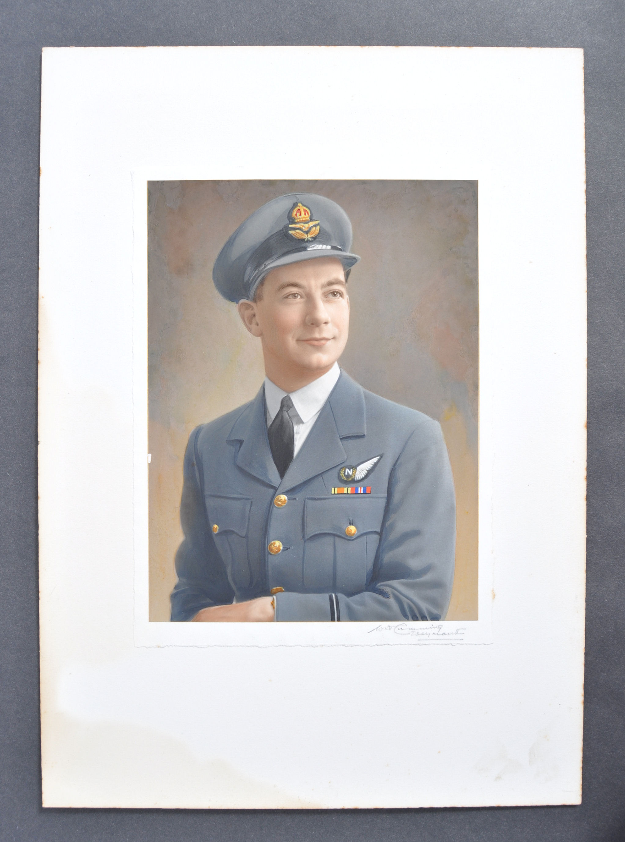 ORIGINAL WWII W.H. CUMMINGS OF WEYMOUTH OVERPAINTED RAF PHOTO