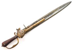 REENACTMENT CONTINENTAL COMBINATION FLINTLOCK HUNTING SWORD