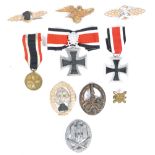 COLLECTION OF WWII GERMAN NAZI ARMY MEDALS & BADGES