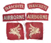 RARE COLLECTION OF WWII PARACHUTE REGIMENT CLOTH PATCHES