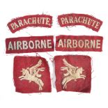 RARE COLLECTION OF WWII PARACHUTE REGIMENT CLOTH PATCHES