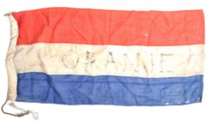 RARE WWII NETHERLANDS / DUTCH RESISTANCE PAINTED FLAG