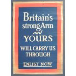 RARE ORIGINAL WWI FIRST WORLD WAR RECRUITMENT POSTER