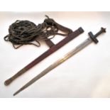 19TH CENTURY NORTH WEST AFRICAN TRIBAL TUAREG TAKOUBA SWORD