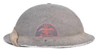 RARE WWII STEEL BRODIE HELMET ISSB COMBINED OPERATIONS UNIT