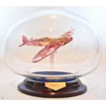 CONTEMPORARY GLASS SCULPTED MODEL OF A WWII SPITFIRE PLANE