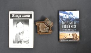 WWII RELATED THIRD REICH GERMAN PANZER TANK ASHTRAY & BOOKS