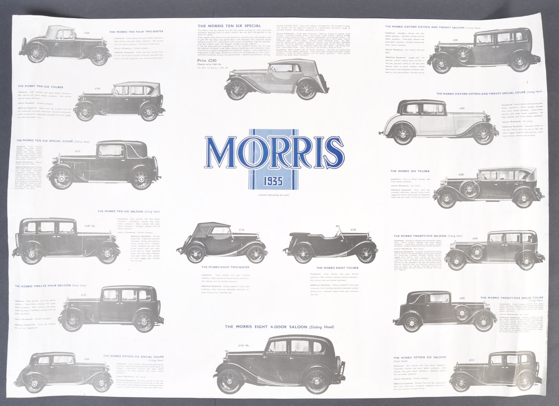 TWO RARE 1930'S MORRIS SHOWROOM ADVERTISING POSTERS - Bild 9 aus 9