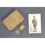 WWI FIRST WORLD WAR MEDAL & PRINCESS MARY GIFT TIN