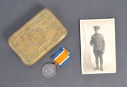 WWI FIRST WORLD WAR MEDAL & PRINCESS MARY GIFT TIN