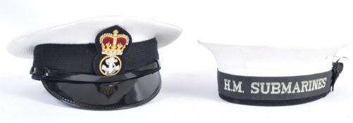 TWO ORIGINAL CONTEMPORARY BRITISH ROYAL NAVY CAPS