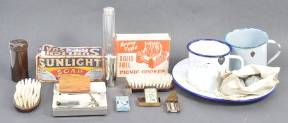 COLLECTION OF VINTAGE WWII RELATED SOLDIER'S VANITY ITEMS