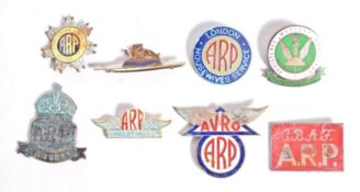 COLLECTION OF WWII & RELATED ARP CAP BADGES
