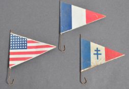 COLLECTION OF RARE ORIGINAL FRENCH RESISTANCE TIN FLAGS