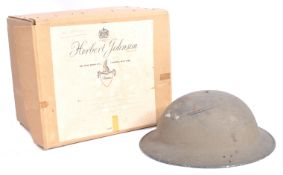 WWII HOME GUARD OFFICER'S HELMET - WITH PROVENANCE