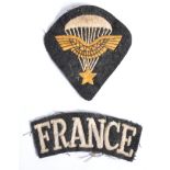 ORIGINAL WWII FREE FRENCH BRITISH AIRBORNE UNIFORM PATCHES