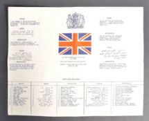 RARE WWII BRITISH ARMY BLOOD CHIT RAF PHRASE SHEET