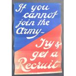 RARE ORIGINAL WWI FIRST WORLD WAR RECRUITMENT POSTER