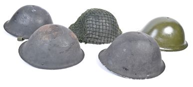 COLLECTION OF WWII PATTERN BRITISH ARMY TURTLE HELMETS