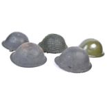 COLLECTION OF WWII PATTERN BRITISH ARMY TURTLE HELMETS