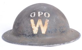 RARE WWII AIR RAID WARDEN'S BRODIE HELMET FOR GPO