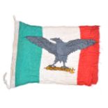 WWII ITALIAN MUSSOLINI UNIT LINEN FLAG DATED 1944