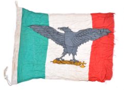 WWII ITALIAN MUSSOLINI UNIT LINEN FLAG DATED 1944