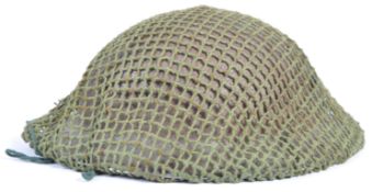 WWII 1940 STEEL BRODIE COMBAT UNIFORM HELMET WITH NETTING