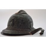 WWI TRENCH ART FRENCH FUSILIERS ADRIAN HELMET CANDLE HOLDER