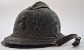 WWI TRENCH ART FRENCH FUSILIERS ADRIAN HELMET CANDLE HOLDER