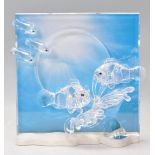 A Swarovski ' Wonders of the Sea ' cut crystal free standing ornament plaque in the form of a two