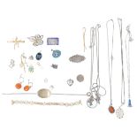An interesting collection of vintage and antique jewellery to include a Victorian silver 'Bessie'