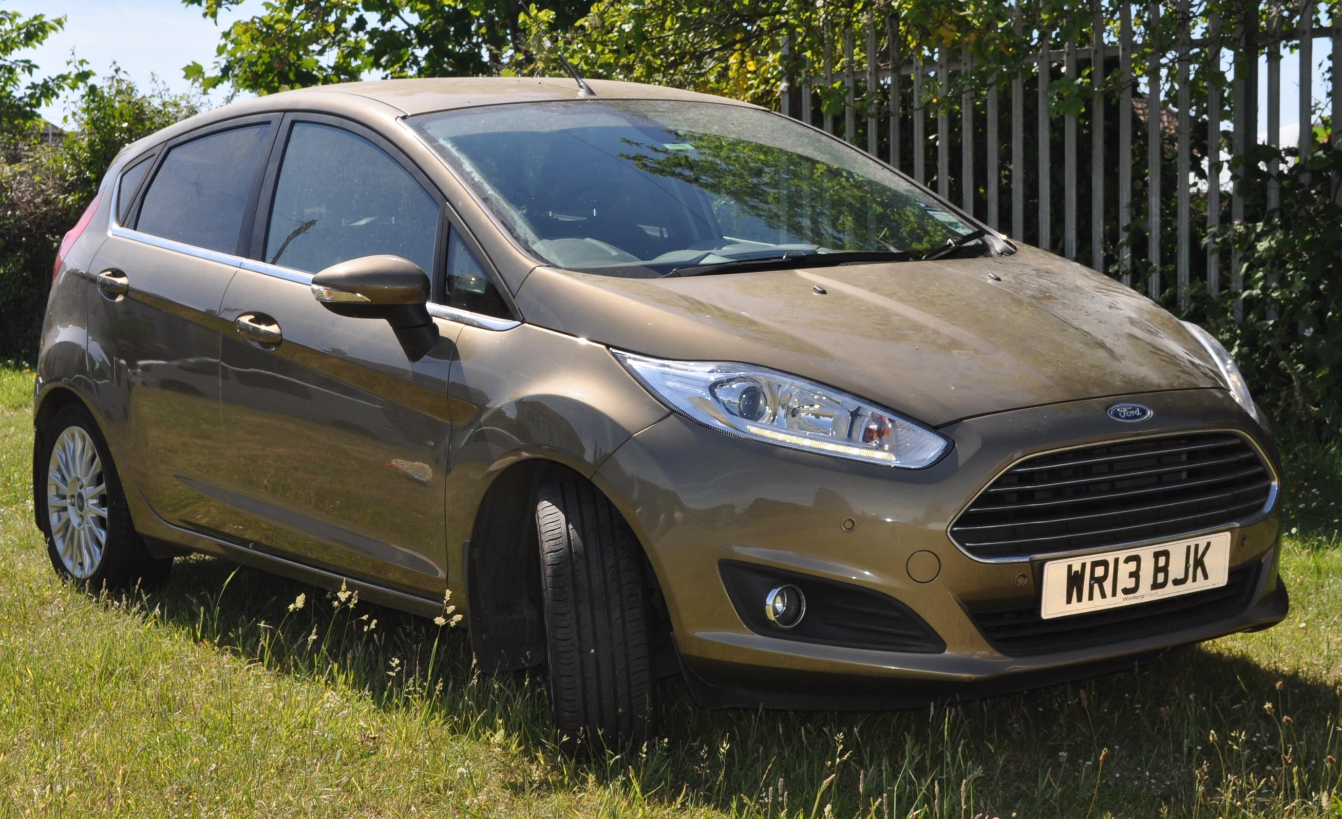 WR13 BJK - Ford Fiesta - Automatic - A 2013 Ford Fiesta in metallic gold, 1596cc, Titanium, petrol