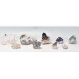 A mixed collection of assorted gemstones, geodes and minerals.