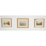 W Mitchell - A group of three 20th Century watercolour on paper landscape paintings two depicting