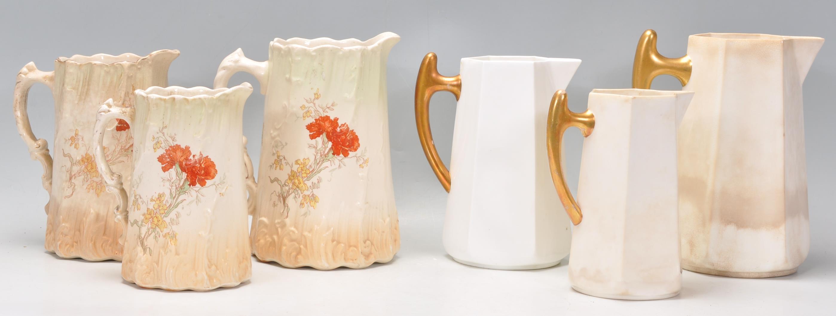 A group of three sets of graduating English ceramic jugs dating from the 19th Century to include - Image 11 of 14