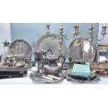 A good collection of 20th Century silver plated items to include boxed cutlery sets, tea and