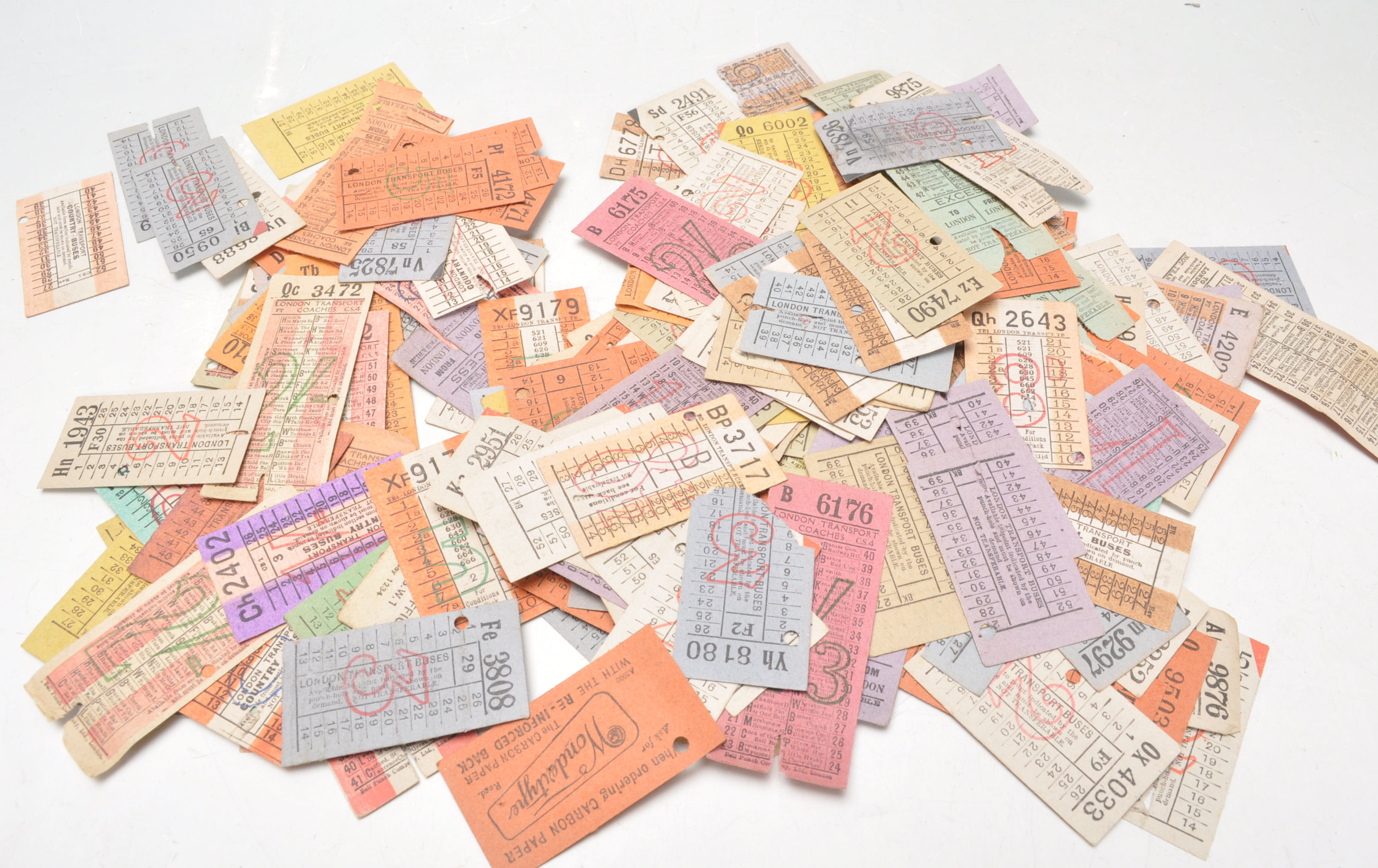 Bus Tickets. Job lot (x175) of vintage London Transport tickets. Buses, Coaches and Country
