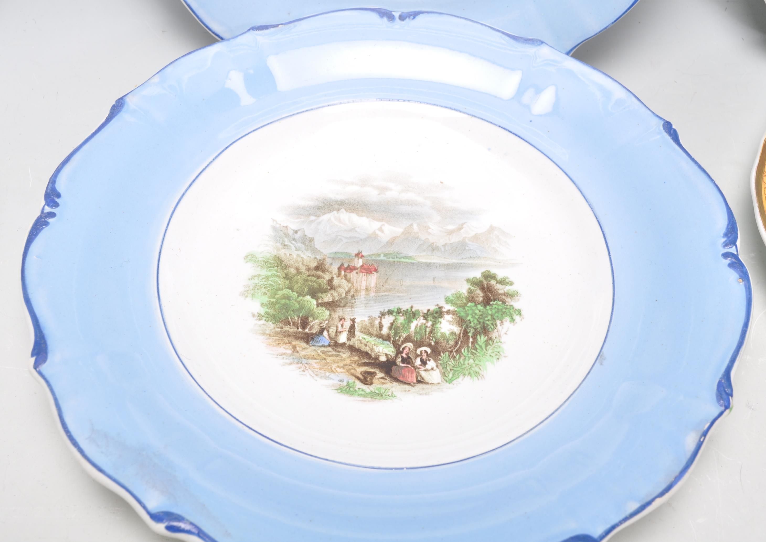 A collection of 19th century and early 20th century Prattware landscaped cabinet plates. To - Image 5 of 19