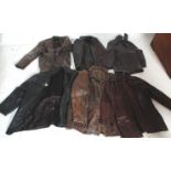 A good group of six gentlemens leather jackets / coats. Most bearing labels to include Milan