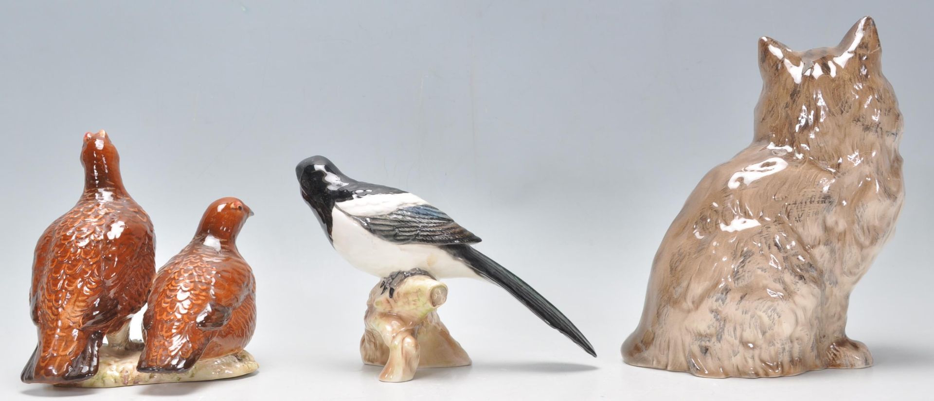 A collection of 20th century animal figurines to include a Beswick 2063 group of partridges together - Bild 3 aus 8