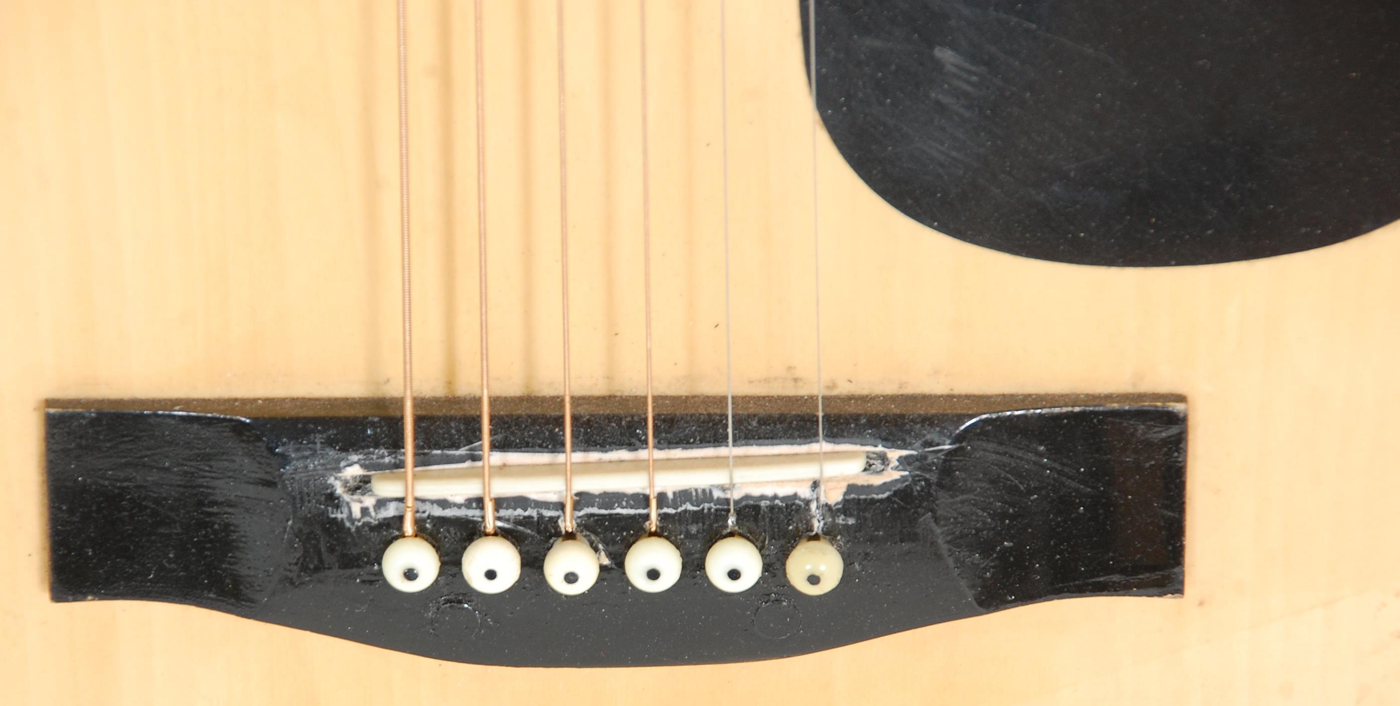 A good Chantry made acoustic guitar having a black scratch board inlaid fret board and chrome tuning - Image 5 of 7