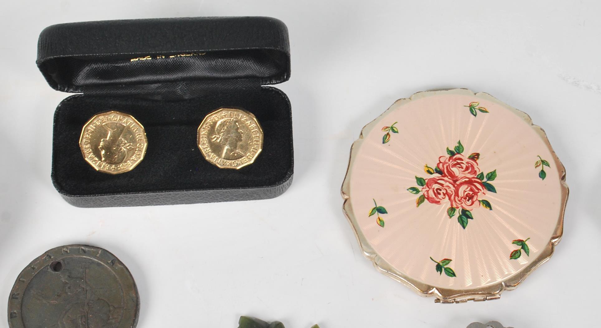 A large bag of costume jewellery to include 22ct gold hand plated coin cufflinks, Seiko Quartz - Image 3 of 8